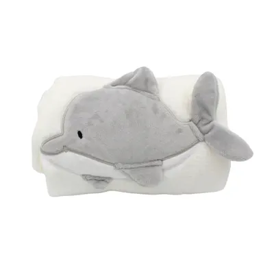Păturică de pluș cu personaj delfin
