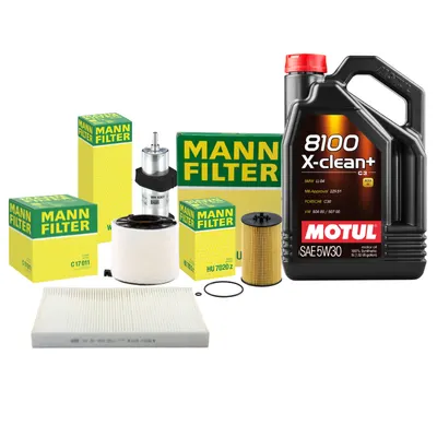 Pachet Revizie Ulei MOTUL + Filtre Mann pentru Audi A4 A5 B9 2.0TDI 190cp