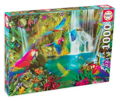 Puzzle Educa din 1000 de piese - Papagali tropicali