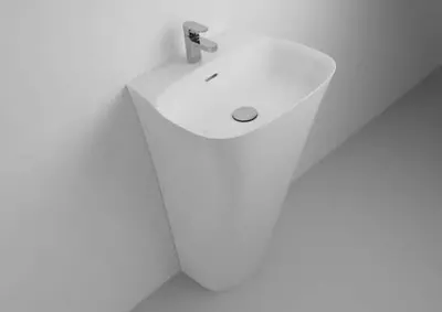 Lavoar freestanding, alb, din compozit, 85 cm, Marmite Paglia