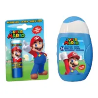 Set produse ingrijire copii gel de dus sampon balsam de buze si borseta depozitare Super Mario 110 ml
