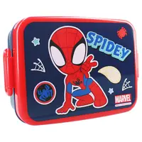 Cutie sandwich multicolor, fara BPA, cu garnitura si inchidere ermetica, 16x13x5 cm, Spidey Lunch Bunch Engros