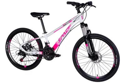 Bicicletă copii 24" Mercury Elite aluminiu 21 viteze 130-160 alb/roz