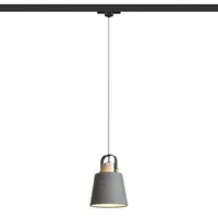 CHOUPETTE pentru 3-circuit sina negru grey textile/wood 230V E27 15W