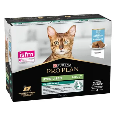 PURINA PRO PLAN STERILISED Adult Maintenance, Terina cu Cod, 10x75 g
