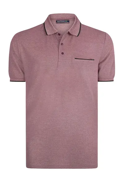 Tricou polo din amestec de bumbac - Rosu stins