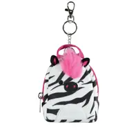 Breloc mini-rucsac, Squishmallows, zebra Tracey, design cu păr roz, 11x9x5 cm, brand Difuzed