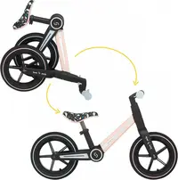 Bicicleta copii fara pedale Ronny Keep Pink Skiddou 12 inch, pliabila, scaun reglabil 35.5-40 cm, roata din fata are sistem de suspensii, roti spuma EVA+PU, ghidon reglabil pe 2 nivele, de la 2 ani