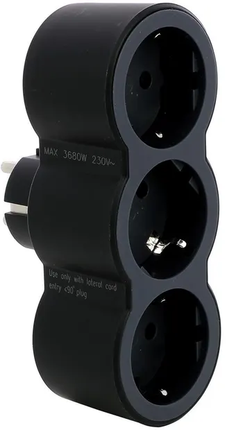 Adaptor Legrand - 694519, 3 prize, 3680 W, 230 V, 16 A, negru-gri