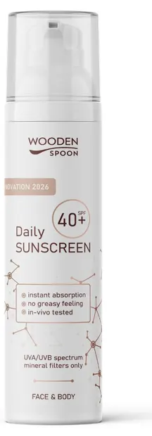Emulsie minerală de protecție solară Wooden Spoon, SPF40, 100 ml