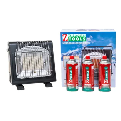 Pachet incalzitor si arzator portabil pentru camping, aprindere piezo + 3 butelii, 410ml / ZTS 5622_1 Engros