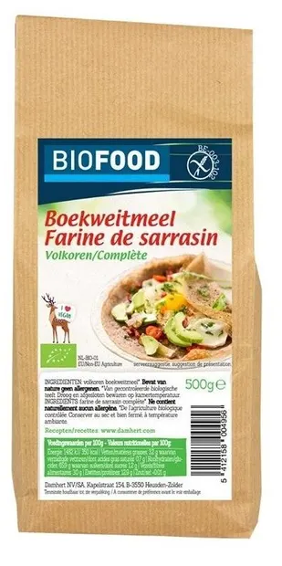 Făină bio integrală de hrișcă, 500 g, Damhert