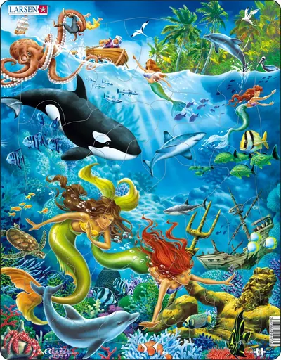 Puzzle pentru copii Larsen din 32 de piese - În ocean