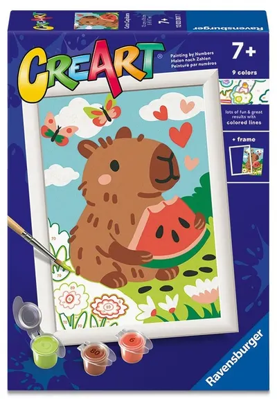 Set de pictură pe numere Ravensburger CreArt - Capibara cu pepene verde