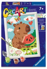 Set de pictură pe numere Ravensburger CreArt - Capibara cu pepene verde