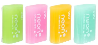 Radiera de creion Deli Neon - EH01000, colorata, sortiment