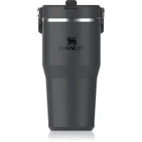 Stanley IceFlow™ Flip Straw Tumbler sticlă inoxidabilă pentru apă Black 2.0 1 buc