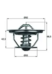 Termostat lichid racire (75 C, fara garnitura) potrivit SCANIA 2, 3, 3 BUS, 4 DC11.01-DTC11.02 05.80-
