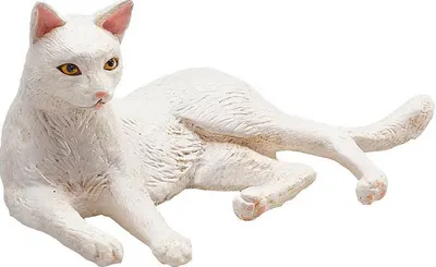 Figurina Mojo Animal Planet - Pisica, alba, culcata