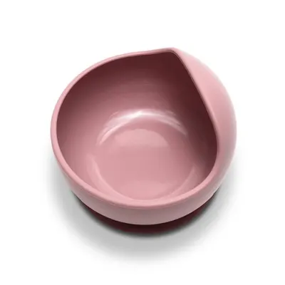 Bol de hranire din silicon natural cu ventuza 6 luni+ Pink