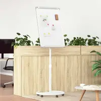 vidaXL Tablă albă magnetică cu roata Gri și alb 62 x 62,5 x 197 cm EPS