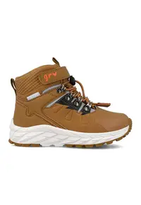 Ghete din material textil cu velcro - Maro camel