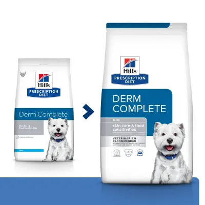 HILL'S Prescription Diet Derm Complete Mini, dietă veterinară câini, hrană uscată, afecțiuni dermatologice HILL'S Prescription Diet Derm Complete Mini, dietă veterinară câini, hrană uscată, piele & blana, 1kg