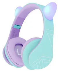 Căști pentru copii PowerLocus - P2, Ears, wireless, verzi/mov
