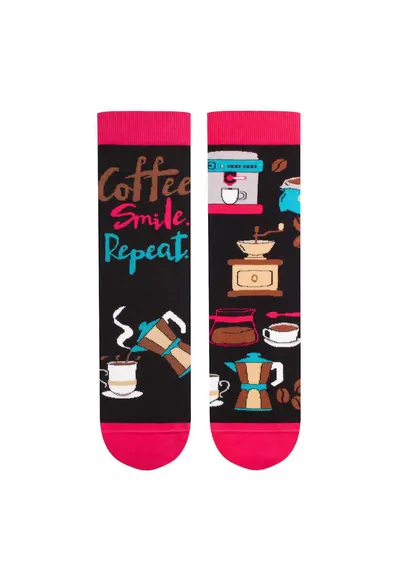 Sosete bumbac Arty Socks Coffeenegru magenta