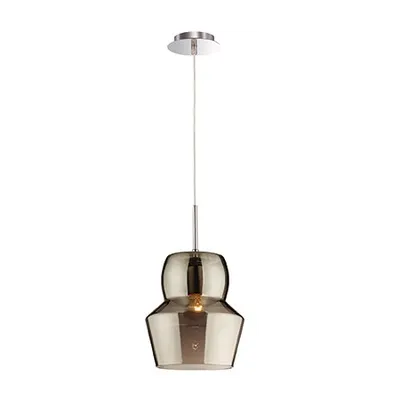 Pendul Zeno Big Fumè, 1 bec, dulie E27, D:220mm, H:400/1400mm, Fumuriu