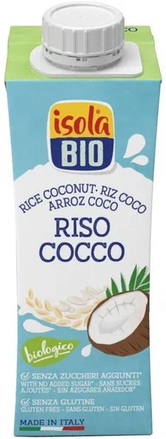 Băutură organică de orez și cocos, fără gluten, 250 ml, Isola Bio
