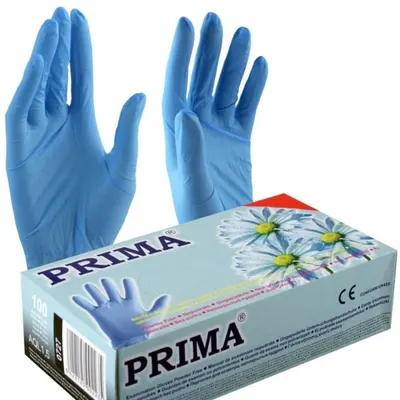 Manusi Examinare din Nitril, Prima, Nepudrate, Albastre, Marimea L, 100 Bucati