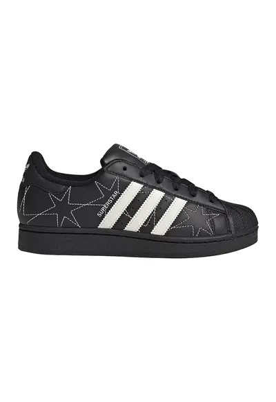Pantofi sport Superstar II de piele cu model inimi cusute - Negru/Alb murdar