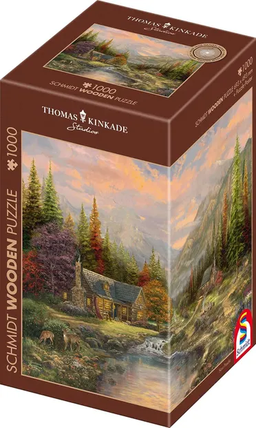 Puzzle din lemn Schmidt din 1000 piese - Peisaj montan cu pârâu