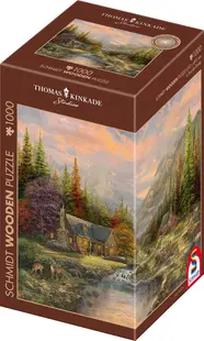 Puzzle din lemn Schmidt din 1000 piese - Peisaj montan cu pârâu