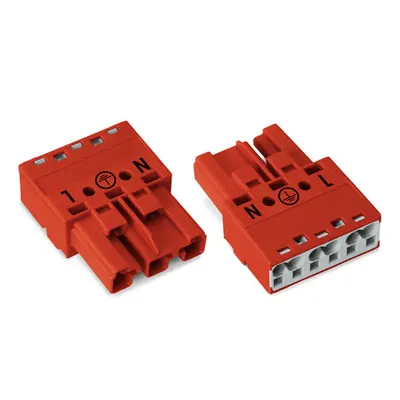 Plug; 3-pole; Cod. P; 4,00 mm²; red