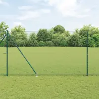 vidaXL Gard hexagonal cu stâlp 50 x 1,5 m Oțel cu strat de PVC Verde