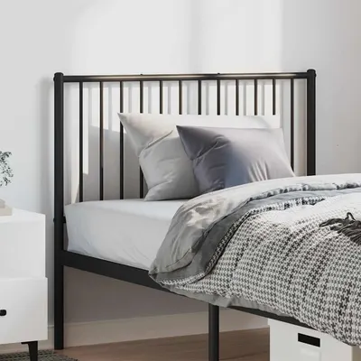 vidaXL Tăblie de pat de schimb metalică, negru, 100 cm