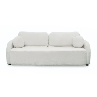 Canapea extensibila NOVA, 3 locuri, cu arcuri si lada depozitare, crem + alb, 226x103x90 cm