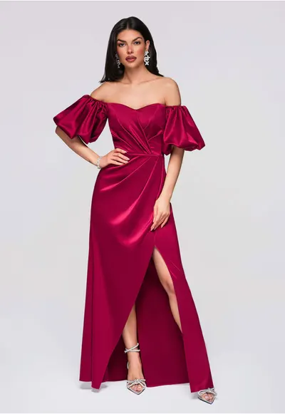Rochie de seara maxi LA-OM-DLR270 - Visiniu