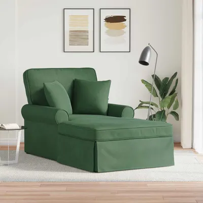 vidaXL Chaise Lounge cu fustă 3 buc. Verde Junglă 91 x 157 x 91 cm