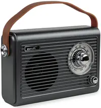 Boxă portabilă radio Diva - Retro Box MP3/FM Radio BT6500, neagră