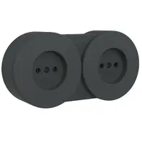 Priza fara CP dubla modulara PT xOne Ovivo OV00972, 16A, 250V, IP54, antracit