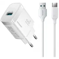 Incarcator Retea Cu Cablu USB-C Joyroom JR-TF4, 18W, 3A, 1 x USB-A, Alb