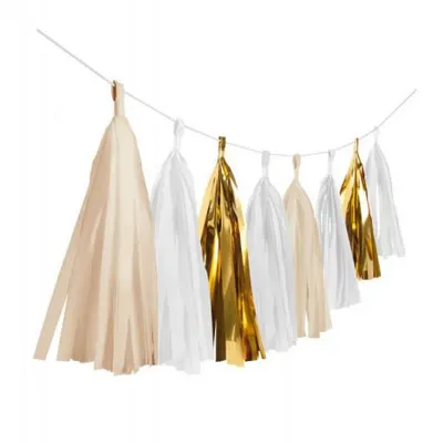 Ghirlanda tassel 3m aurie