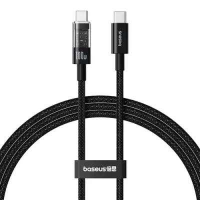 Cablu Date si Incarcare USB-C - USB-C Baseus P10373000111-00 Gem, 100W, 1m, Negru