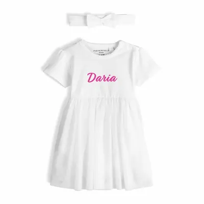Rochie Personalizată cu Body și fustă din tul 9/12 Luni