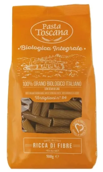 Tortilioane din cereale integrale organice cu Omega-3, 500 g, Pasta Toscana