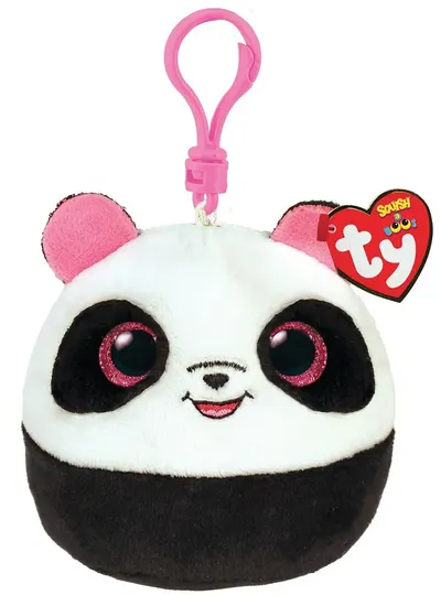 Breloc TY Toys Squish a Boos - Panda Bamboo, 8.5 cm