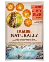 IAMS Naturally Adult Cat cu Somon din Atlanticul de Nord în Sos 85 g